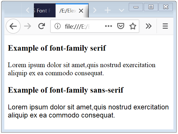 HTML Font Family