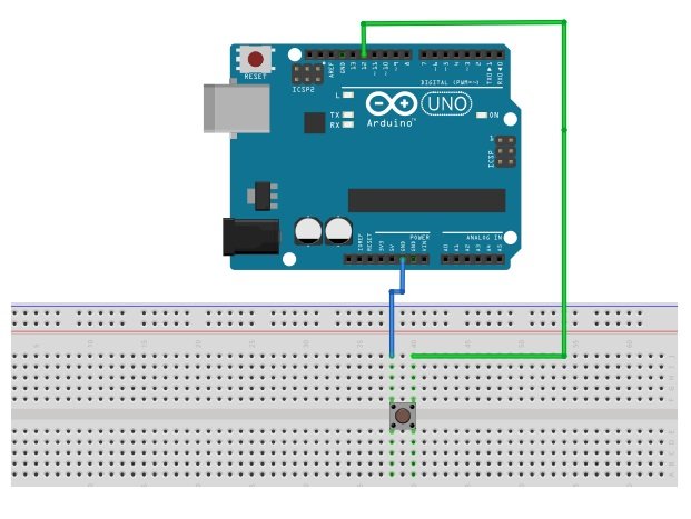 Arduino Button Interface Circuit on Breadboard