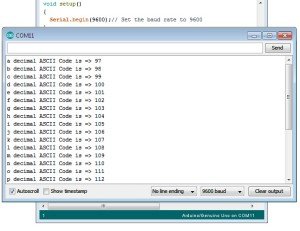 Arduino Serial Println Function to Send Integer Variable Program Code