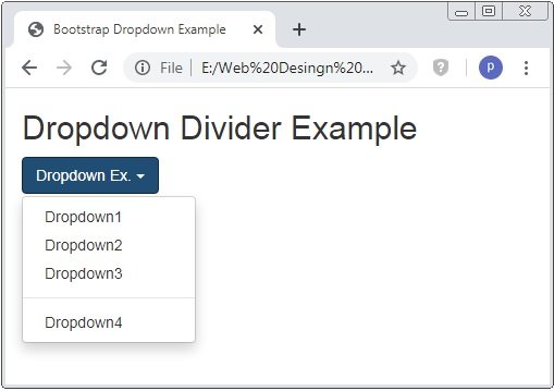 Bootstrap Dropdown Divider