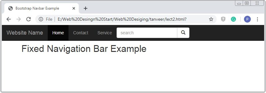 Bootstrap Fixed Navigation Bar