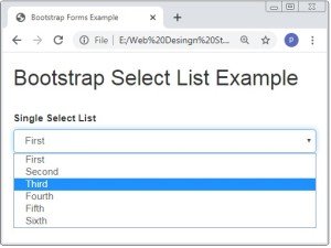 Bootstrap Single Select List