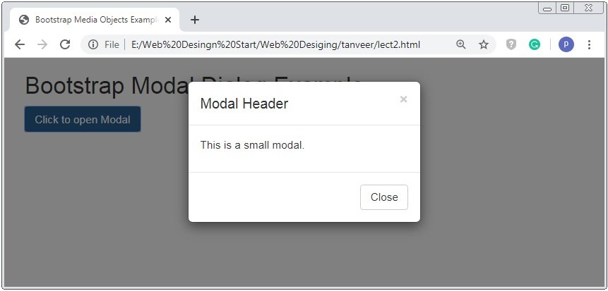 Bootstrap Small Size Modal