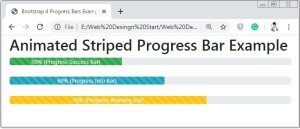 Bootstrap 4 Animated Striped Progress Bar