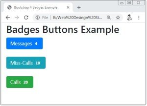 Bootstrap 4 Badges Buttons Example
