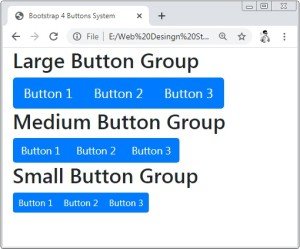 Bootstrap 4 Button Groups Sizes