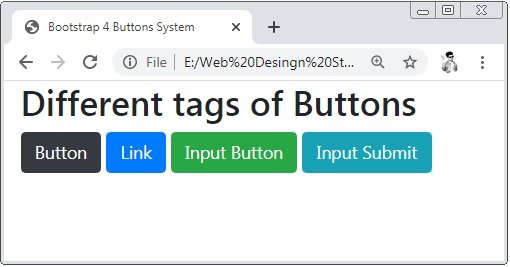 Bootstrap 4 Buttons Examples