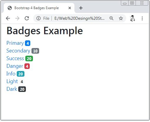 Bootstrap 4 Contextual Badges Example